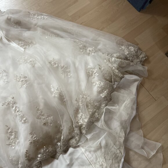 Alfred Angelo Wedding Dress Women’s Sz 22 White Bridal Gown Formal Lace Read - Picture 5 of 16